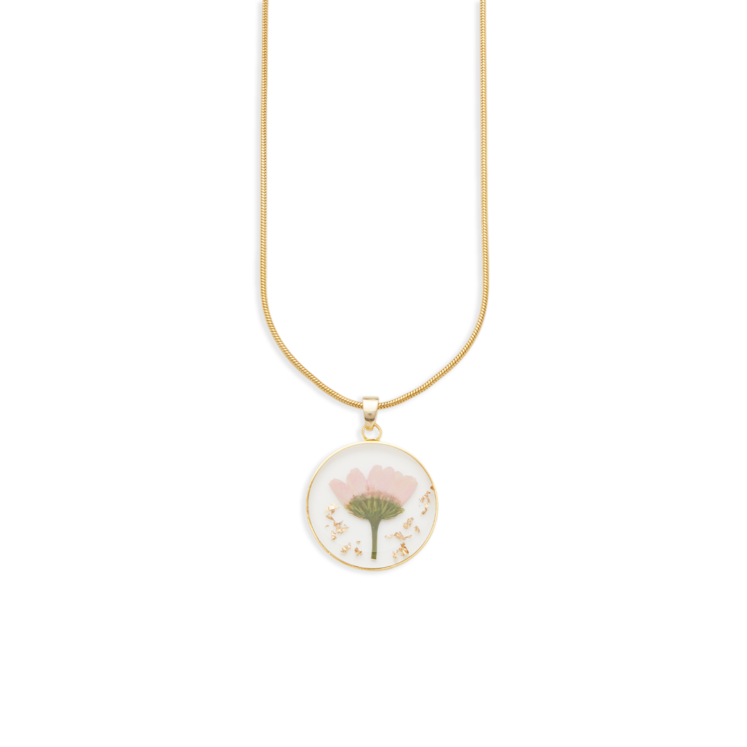 Collier de fleurs de naissance pressées
