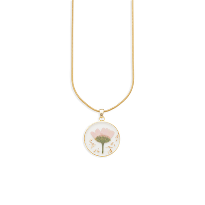 Collier de fleurs de naissance pressées