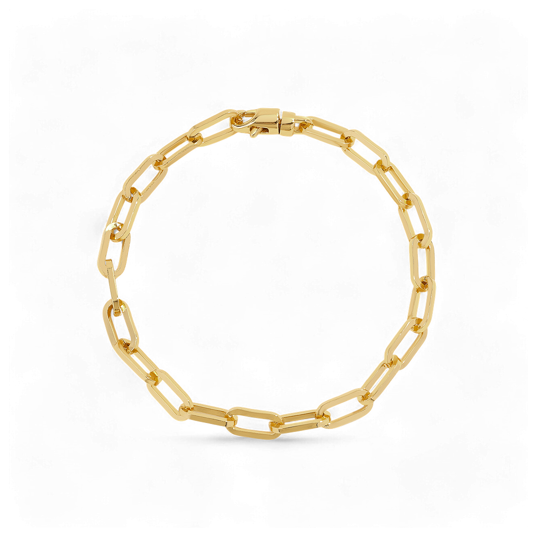 Bracelet chaîne trombone à maillons ouverts