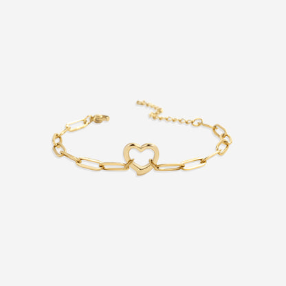 Bracelet chaîne trombone cœur ouvert