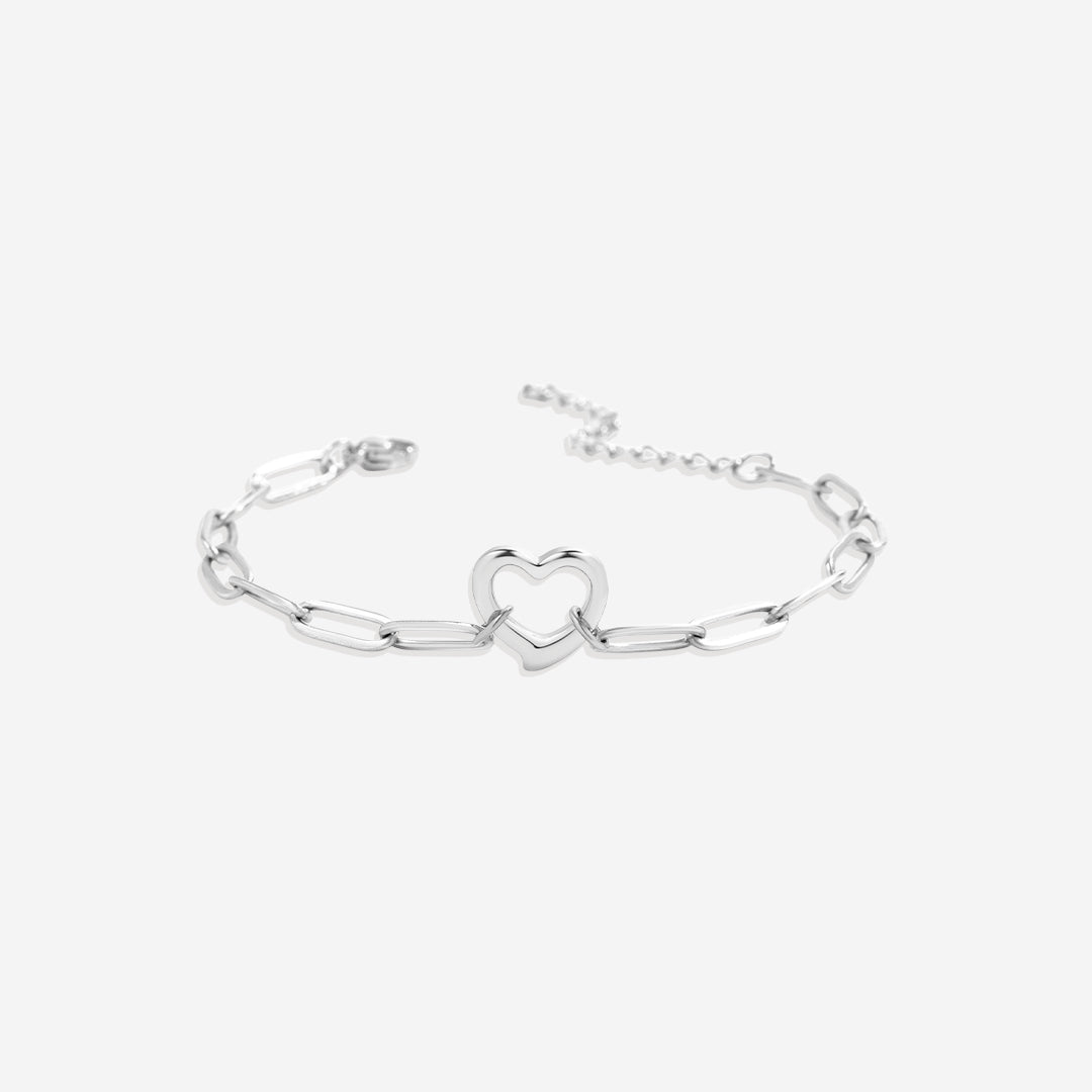 Bracelet chaîne trombone cœur ouvert