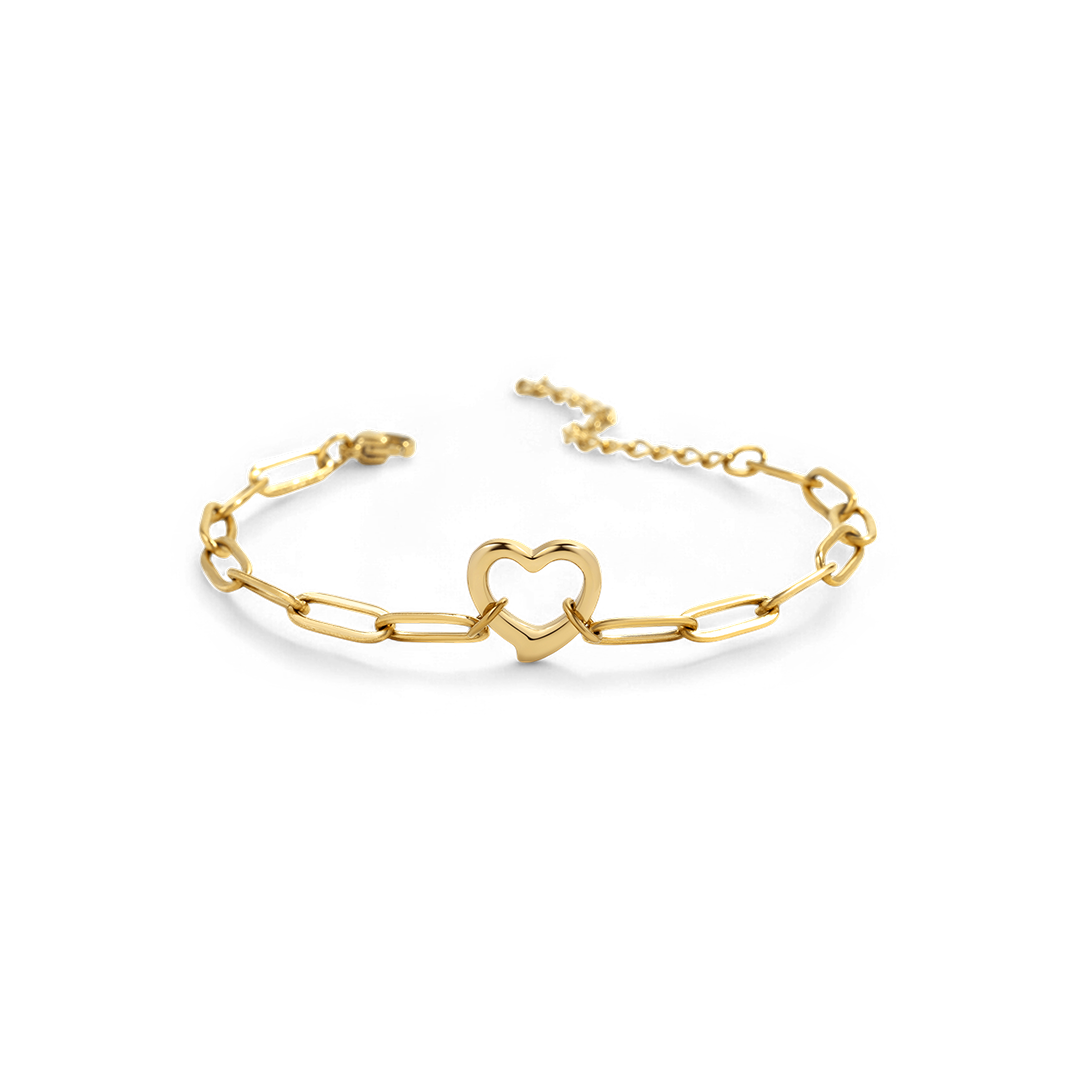 Bracelet chaîne trombone cœur ouvert