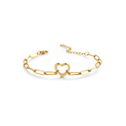 Bracelet chaîne trombone cœur ouvert