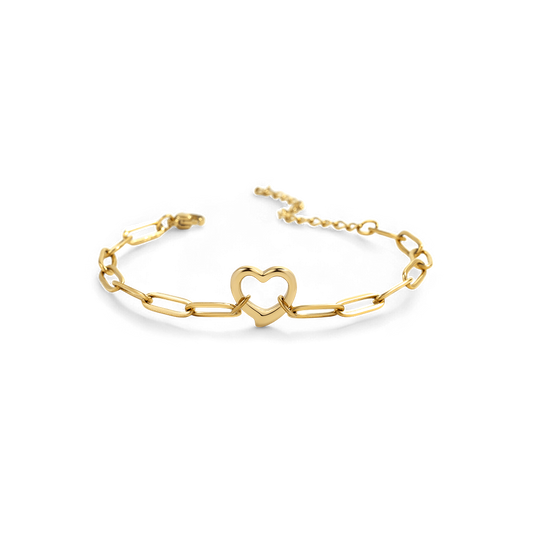 Bracelet chaîne trombone cœur ouvert