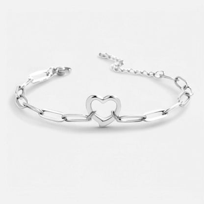 Bracelet chaîne trombone cœur ouvert