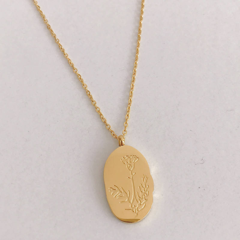 Collier pendentif fleur de naissance en or
