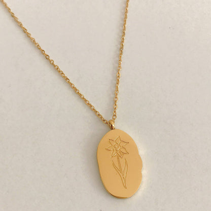 Collier pendentif fleur de naissance en or