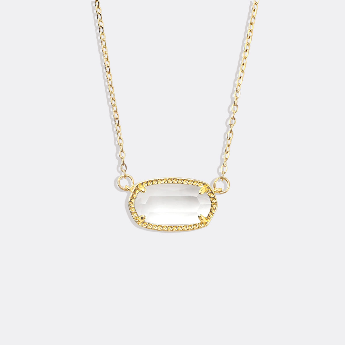 Collier avec pendentif ovale et pierre de naissance