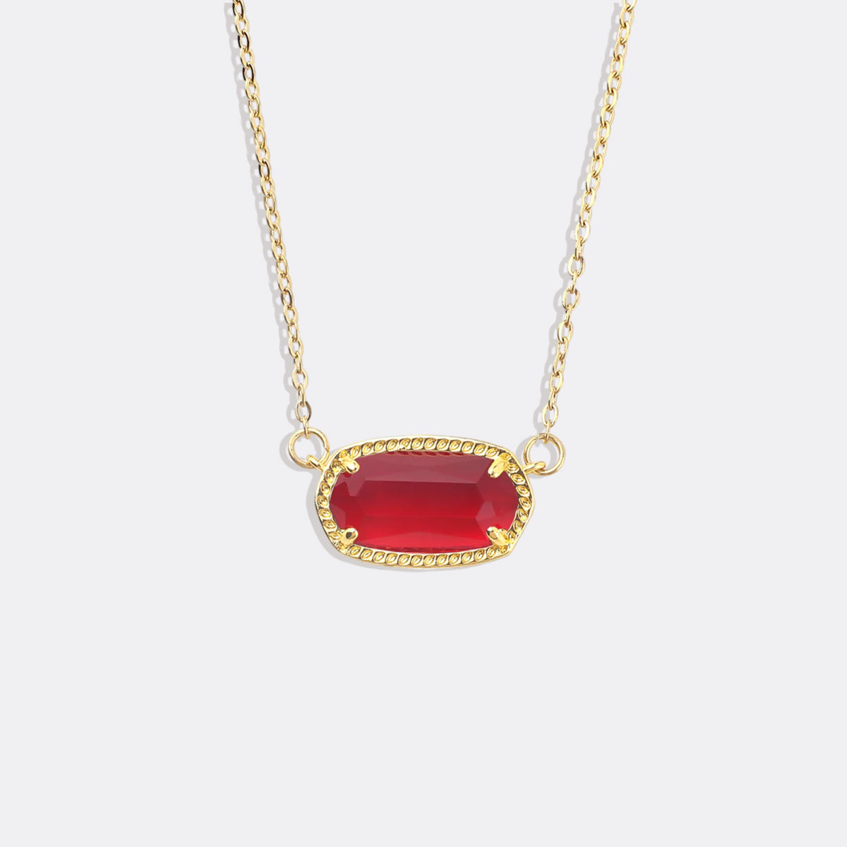 Collier avec pendentif ovale et pierre de naissance
