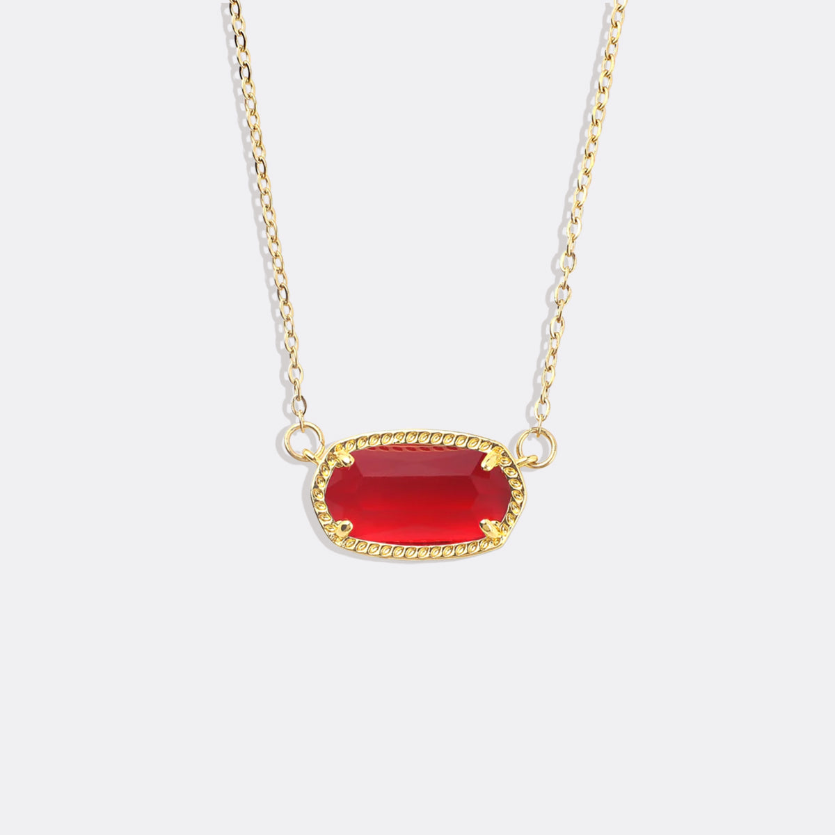 Collier avec pendentif ovale et pierre de naissance