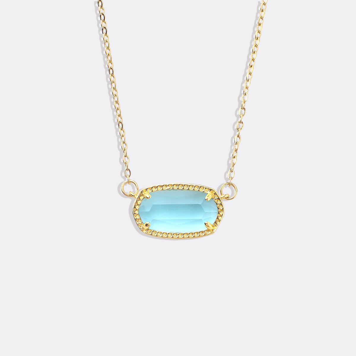 Collier avec pendentif ovale et pierre de naissance