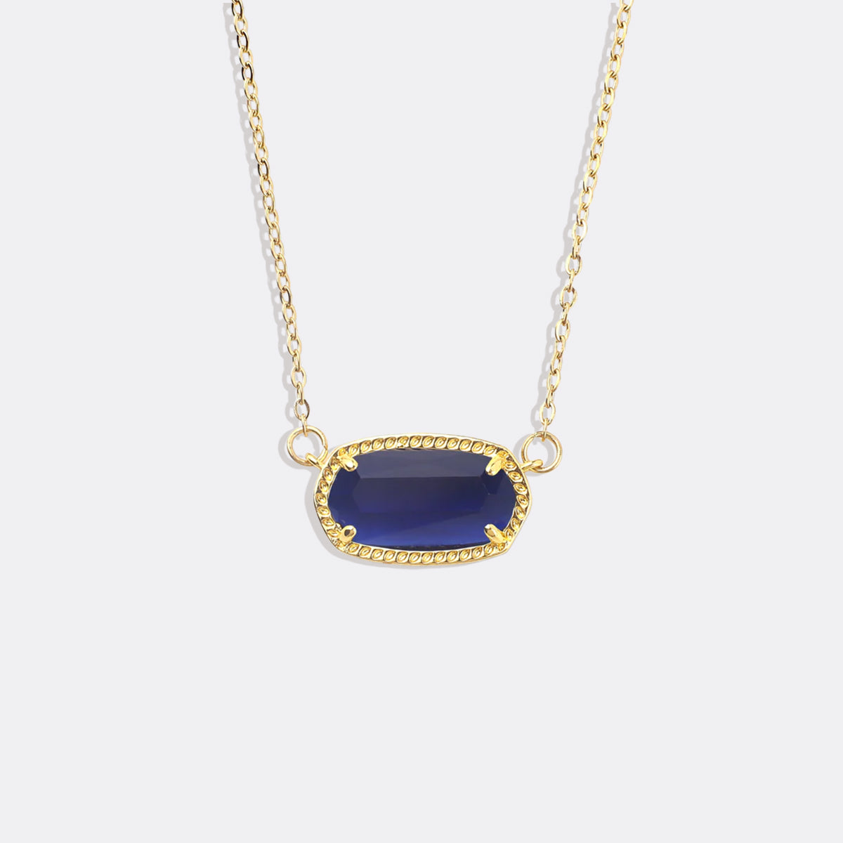 Collier avec pendentif ovale et pierre de naissance