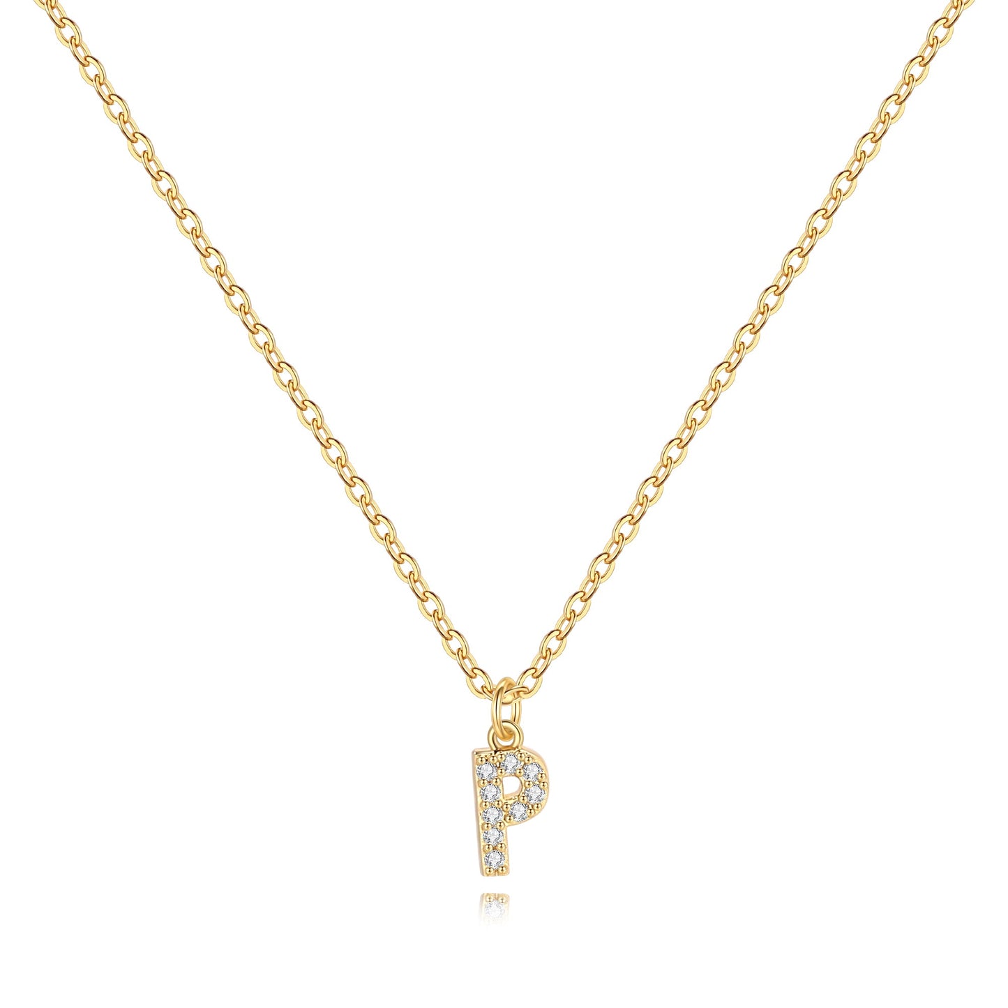 Pavé-Halskette mit Großbuchstaben