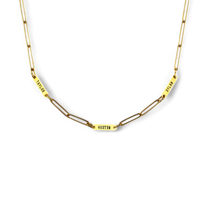 Paperclip Necklace With Personalized Names