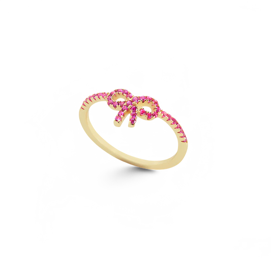 Bague nœud pavé