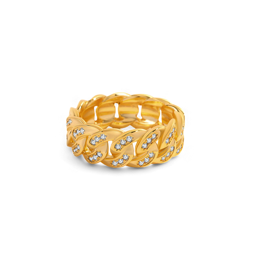Bague chaîne pavée