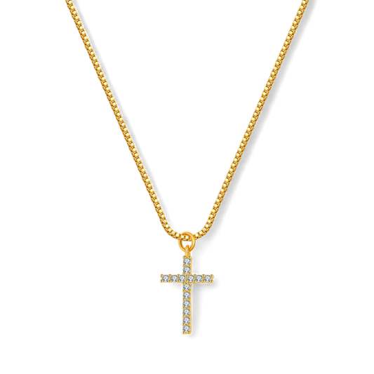 Collier croix pavée