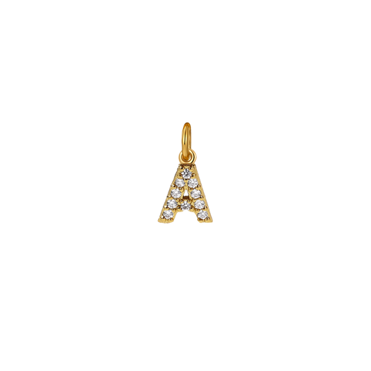 Dainty Pave Initial Charm
