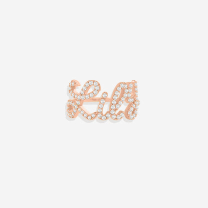 Pave Name Ring