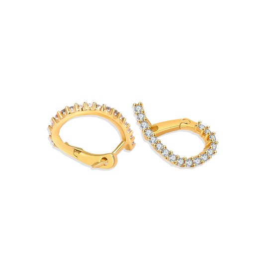 Boucles d'oreilles torsadées en forme de larme pavée