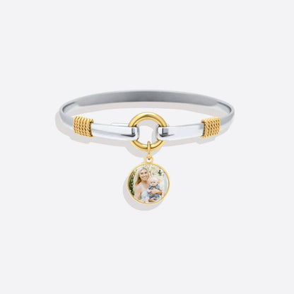 Personalisiertes zweifarbiges Foto-Charm-Armband
