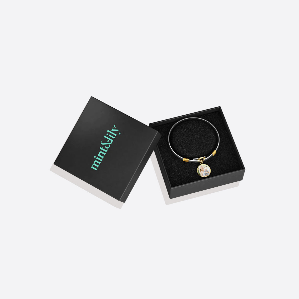 Personalisiertes zweifarbiges Foto-Charm-Armband
