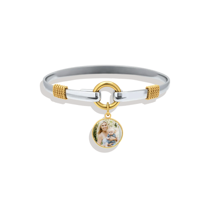 Personalisiertes zweifarbiges Foto-Charm-Armband
