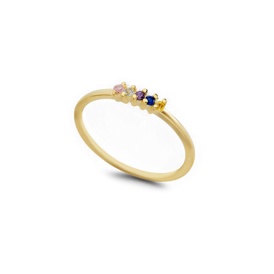 Personalized Dainty Birthstones Ring