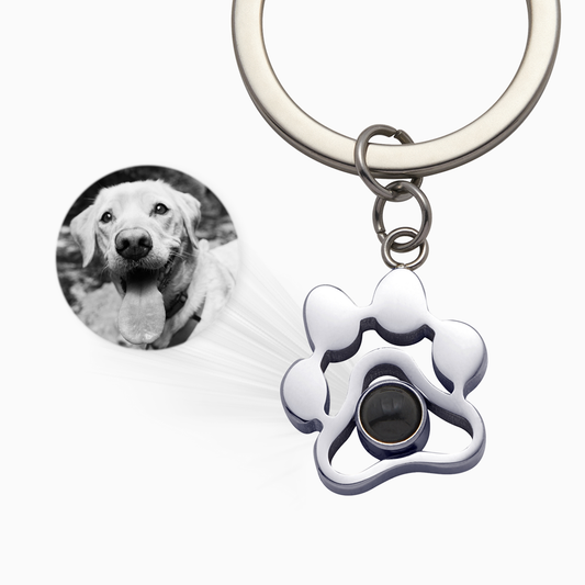 Pet Paw Photo Keychain