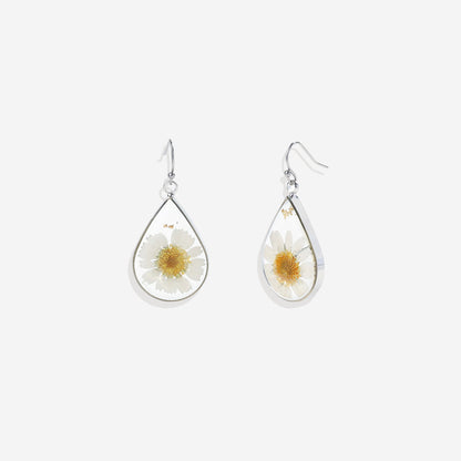 Boucles d'oreilles en fleurs de naissance pressées
