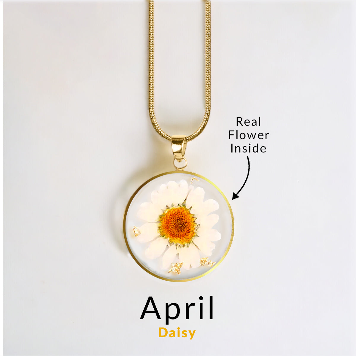 Collier de fleurs de naissance pressées