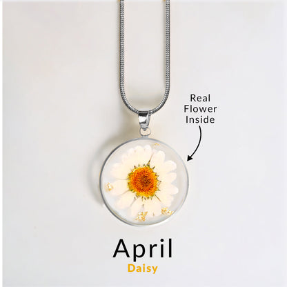 Collier de fleurs de naissance pressées
