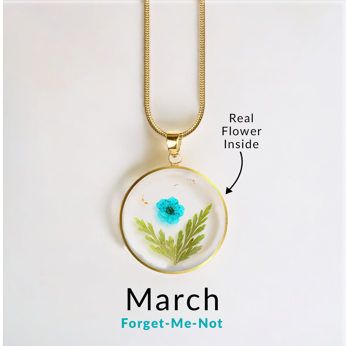 Collier de fleurs de naissance pressées