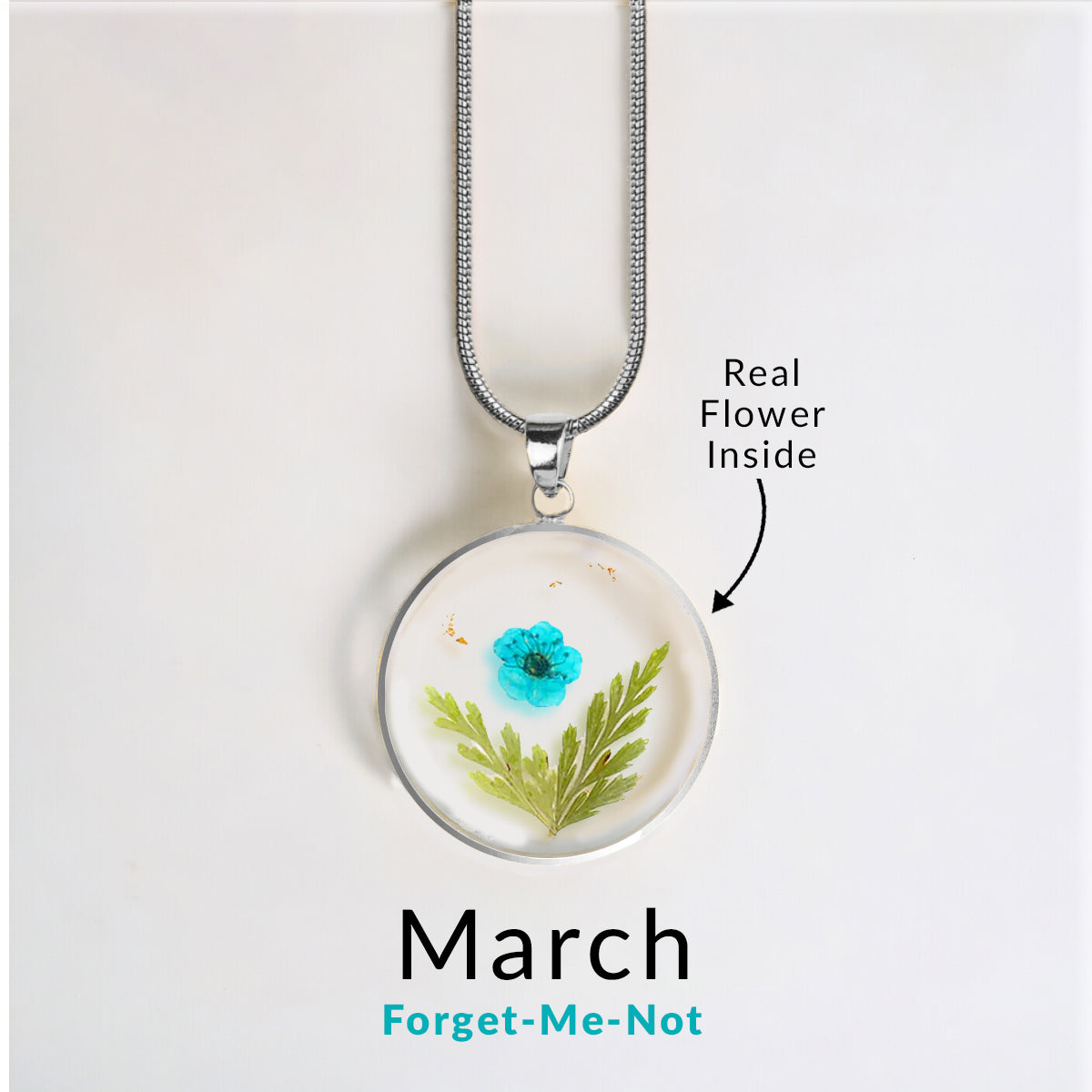 Collier de fleurs de naissance pressées