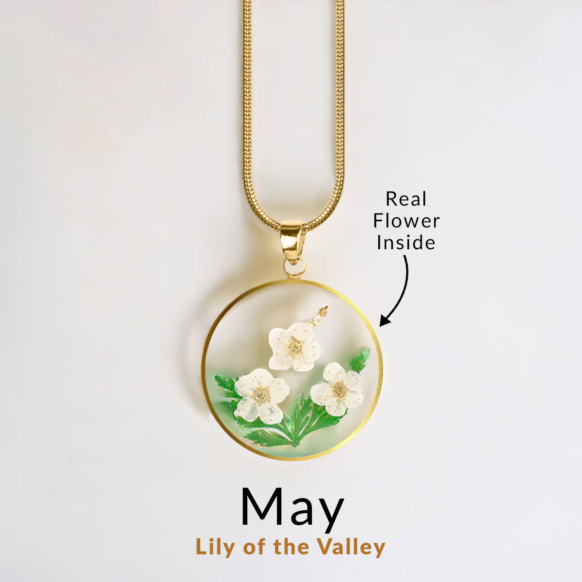 Collier de fleurs de naissance pressées