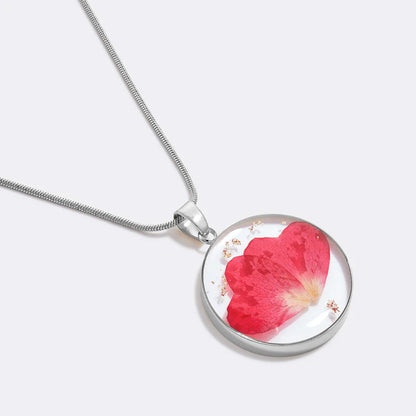 Collier de fleurs de naissance pressées