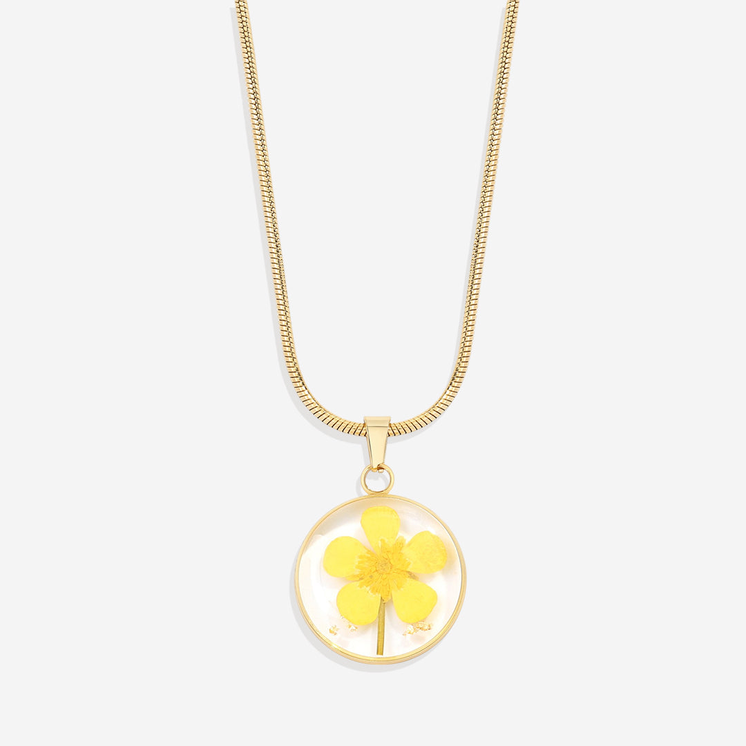 Collier de fleurs de naissance pressées