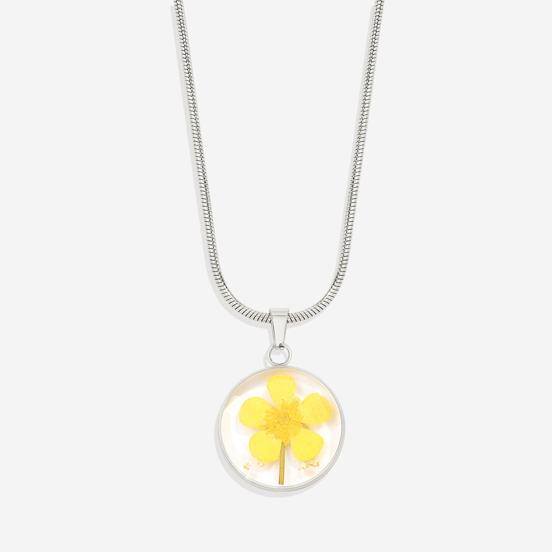 Collier de fleurs de naissance pressées