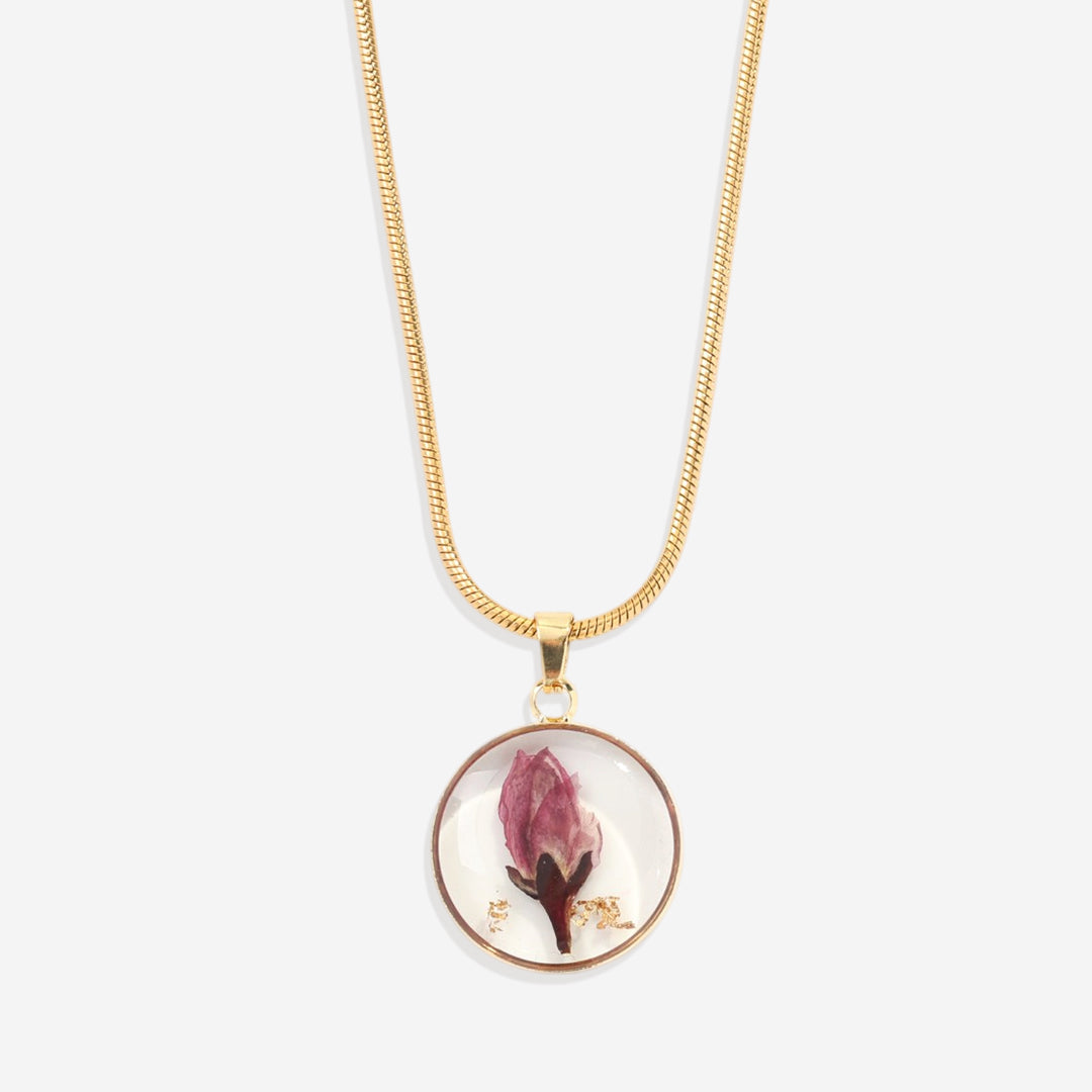 Collier de fleurs de naissance pressées