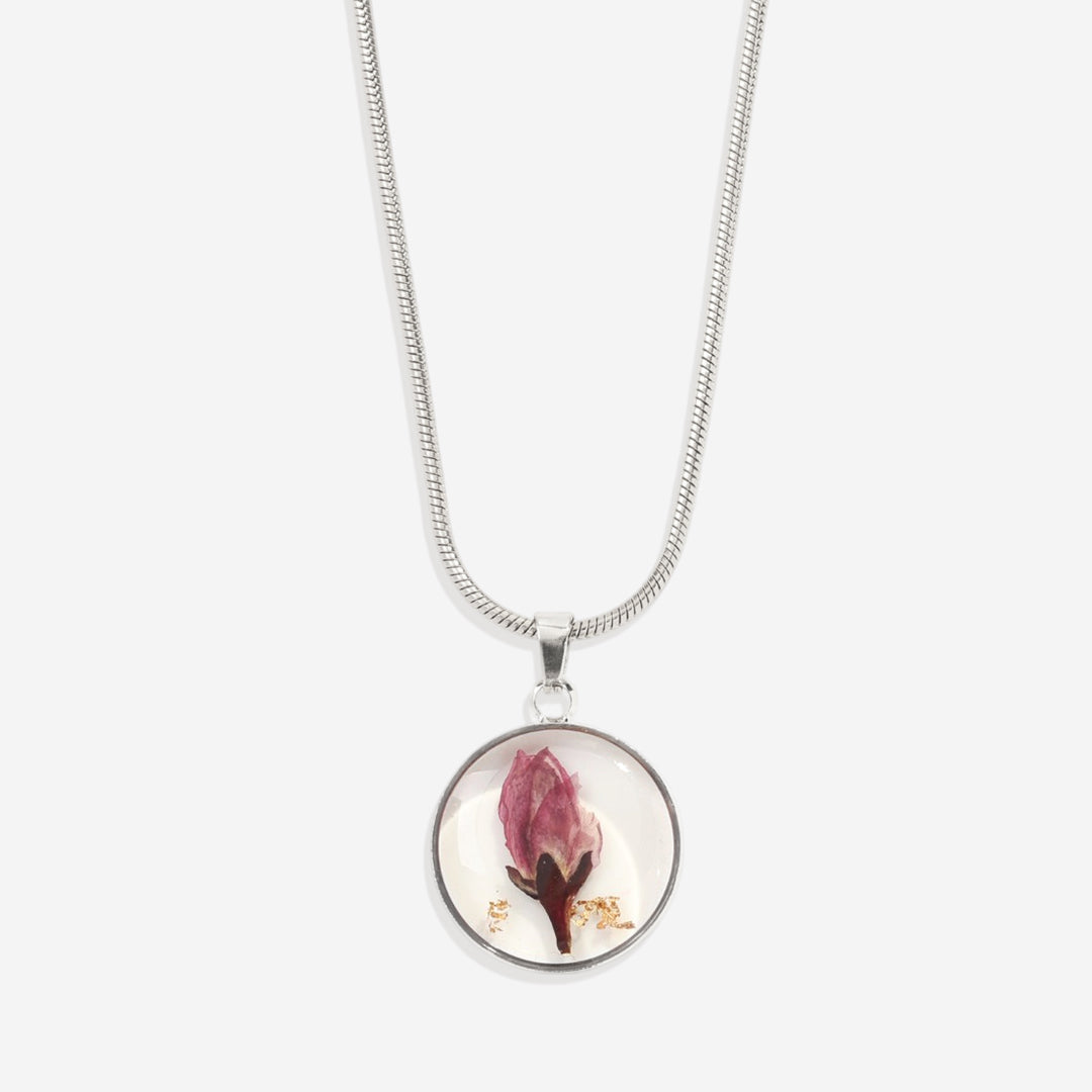 Collier de fleurs de naissance pressées