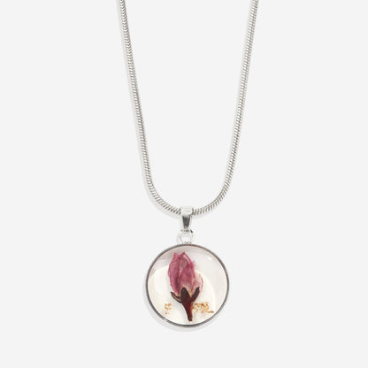 Collier de fleurs de naissance pressées