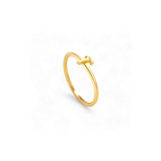 Bague délicate à lettres empilables