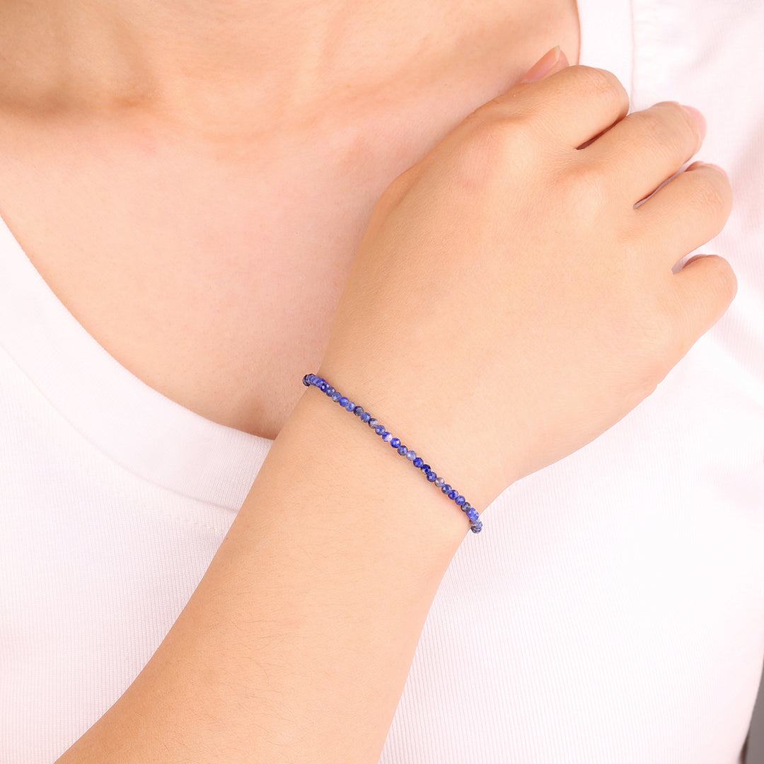 Petit bracelet empilable en perles de lapis-lazuli