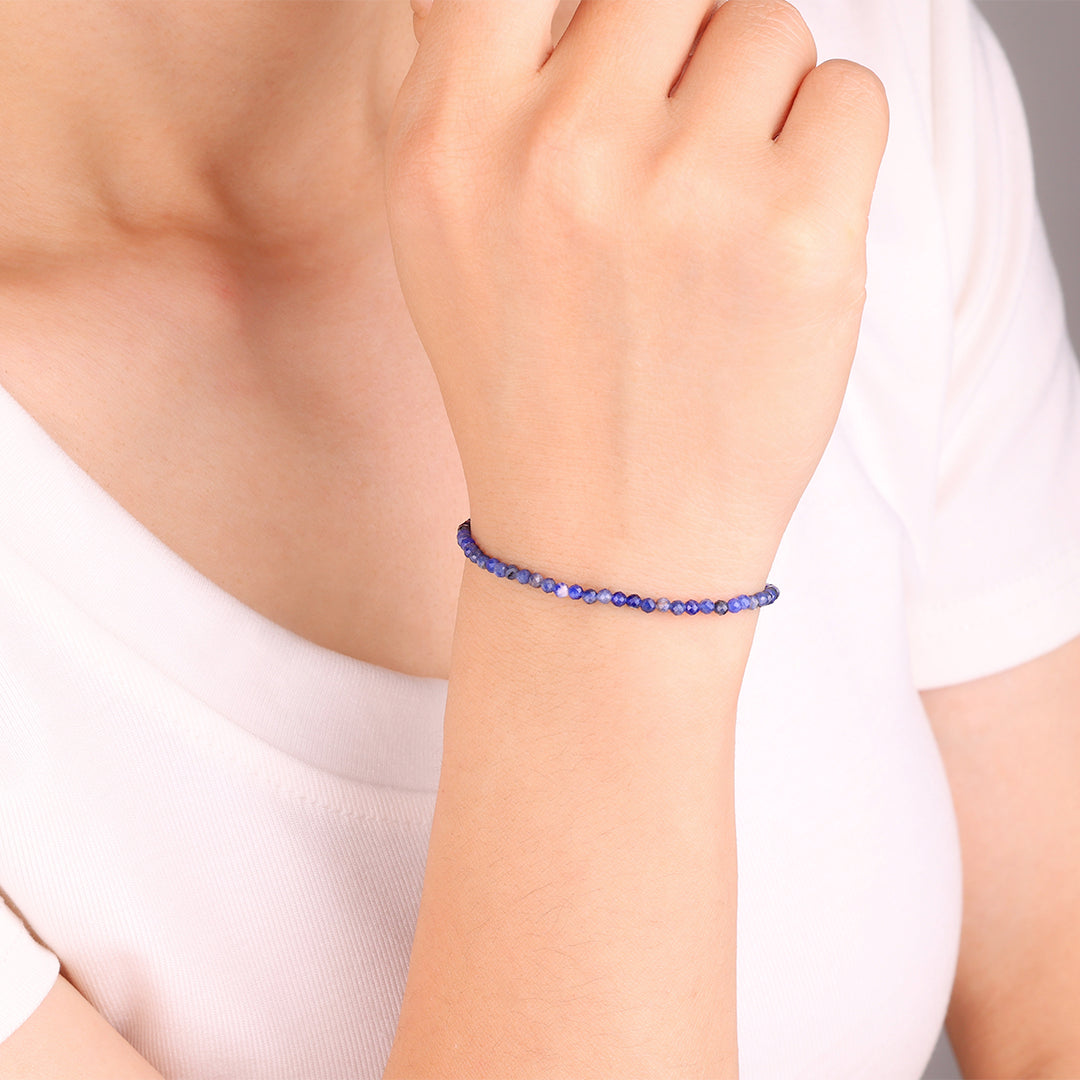 Petit bracelet empilable en perles de lapis-lazuli