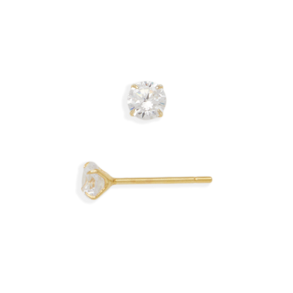 Clous d'oreilles solitaires classiques de 4 mm