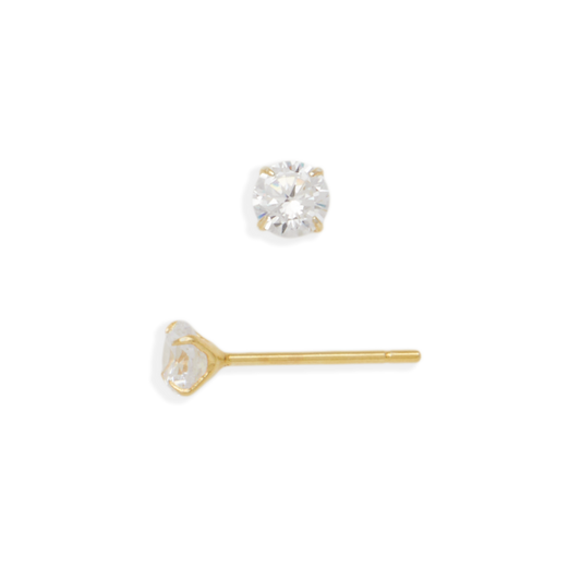 Clous d'oreilles solitaires classiques de 4 mm