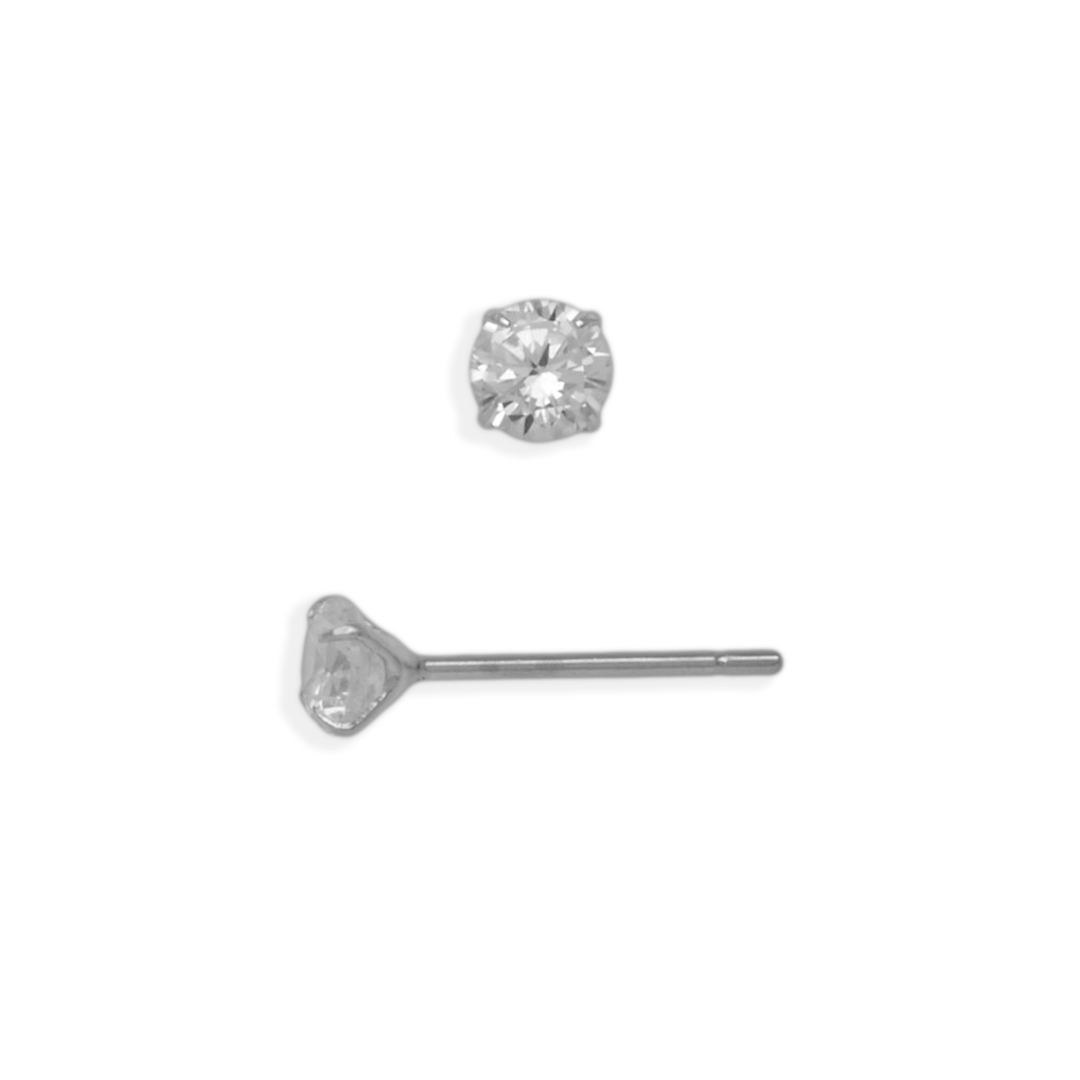 Clous d'oreilles solitaires classiques de 4 mm
