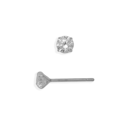 Clous d'oreilles solitaires classiques de 4 mm