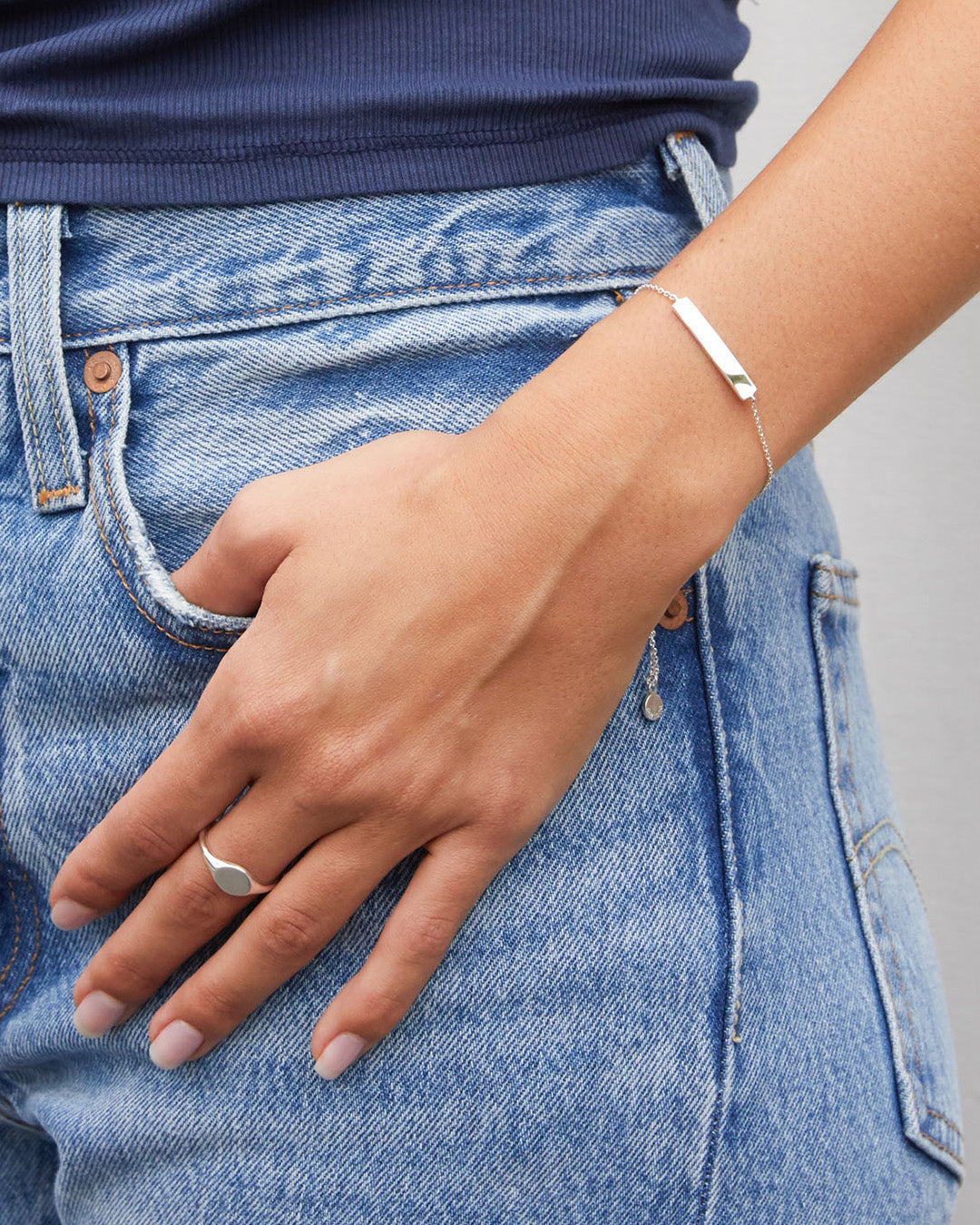 Bracelet ajustable sur mesure (argent)