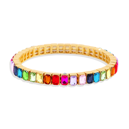 Bracelet de perles baguette arc-en-ciel